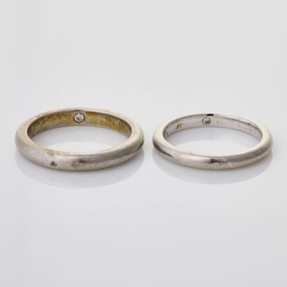 Chaumet, Platinum. Wedding Bands (Two) with Box, circa 2015