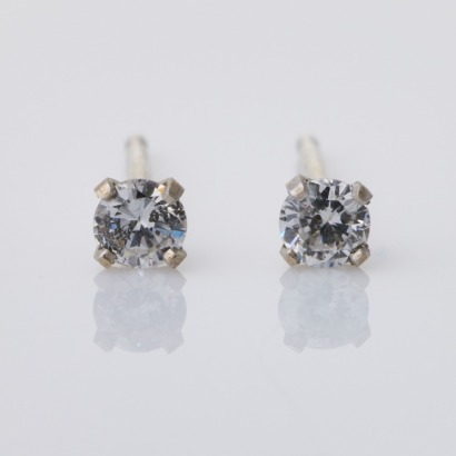 14ct White Gold, 0.16ct Diamond Stud Earrings