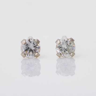 14ct White Gold, 0.16ct Diamond Stud Earrings