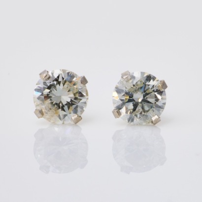 14ct White Gold, 1.08ct Diamond Stud Earrings