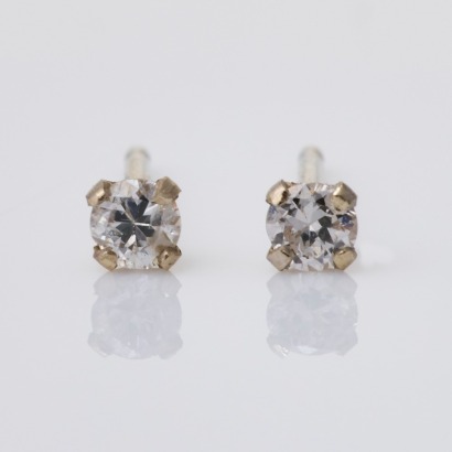 14ct White Gold, 0.12ct Diamond Stud Earrings