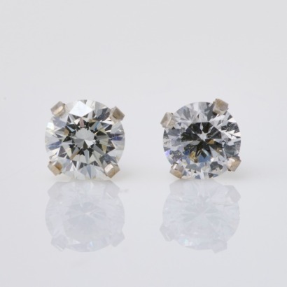 14ct White Gold, 0.66ct Diamond Stud Earrings