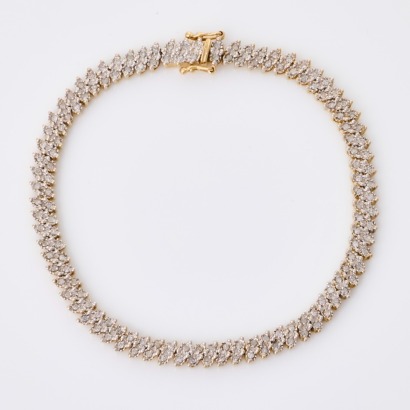 9ct Yellow Gold, 1.00ct Diamond Bracelet