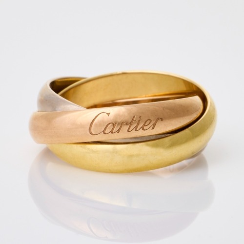Cartier, Tri-colour Trinity Ring, Size 50 with Box