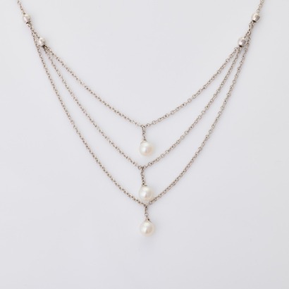 Niha, 40cm 18ct White Gold, 6.0mm Pearl Necklace, circa 1998