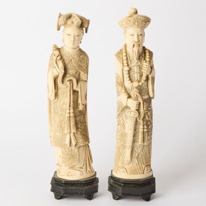 A Pair of Chinese Resin Figures