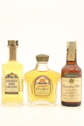 (1) Mixed Blended Canadian Whisky Miniatures, 3 Bottles Sold as One Lot