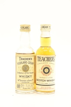 (1) Teacher's Blended Scotch Whisky Miniatures, 2 Bottles Sold as One Lot
