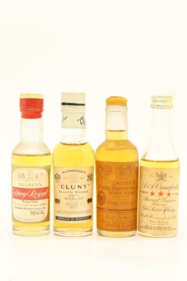 (1) Mixed Blended Old Scotch Whisky Miniatures, 4 Bottles Sold as One Lot