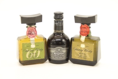 (1) Mixed Suntory Whisky Royal Miniature, 3 Bottles sold as One Lot