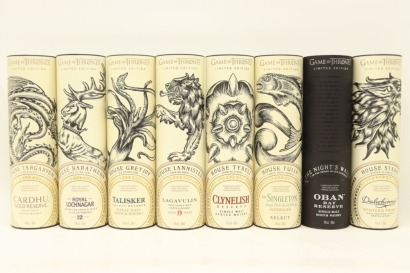 (1) Game of Thrones Single Malt Scotch Whisky Collection, 8 Bottles Sold as One Lot