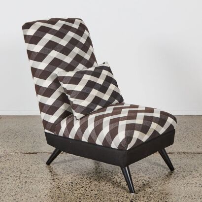 A Mid-Century Style Checked Lounge Chair