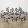 An Ornate Wrought Iron and Marble-Topped Table Outdoor Set - 2