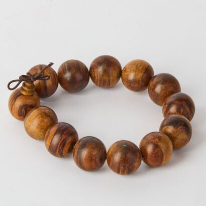 A Chinese Cypress-wood Bead Bracelet