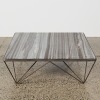 A Contemporary Marble Top Coffee Table with Metal Base