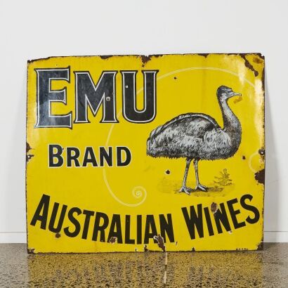 (1) Emu Brand Australian Wines Sign &diams;