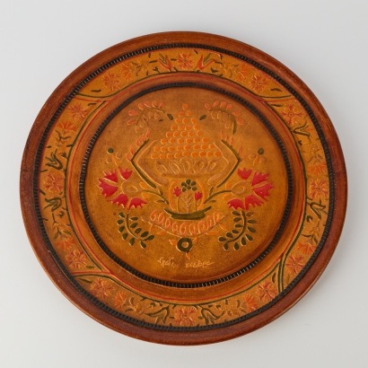 A Ceramic Wall Panel with Floral Motif