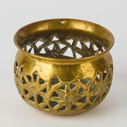 A Small Pierced Brass Vessel