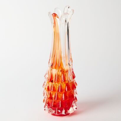 A Red Gradient Glass Vase