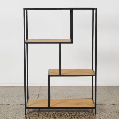 An Asymmetrical Industrial Display Shelf