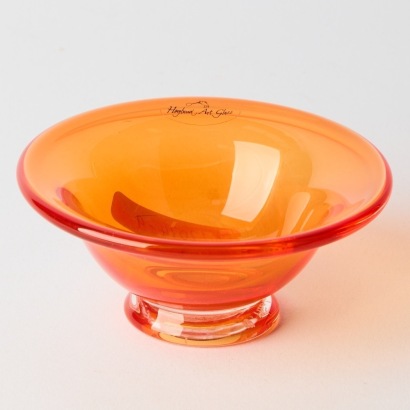 A Small Ola H&ouml;gland Art Glass Footed Dish
