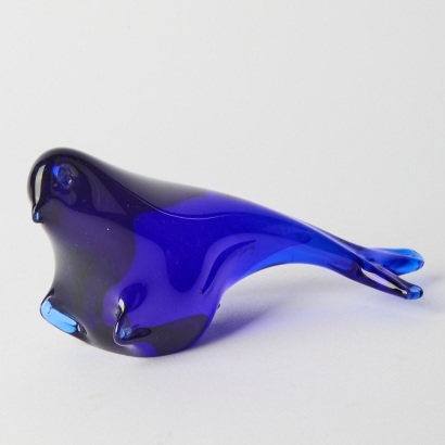 A Cobalt Blue Handblown Glass Seal