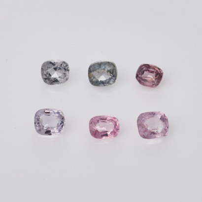 A Parcel of Six Loose, 2.78ct Cushion Cut Spinels