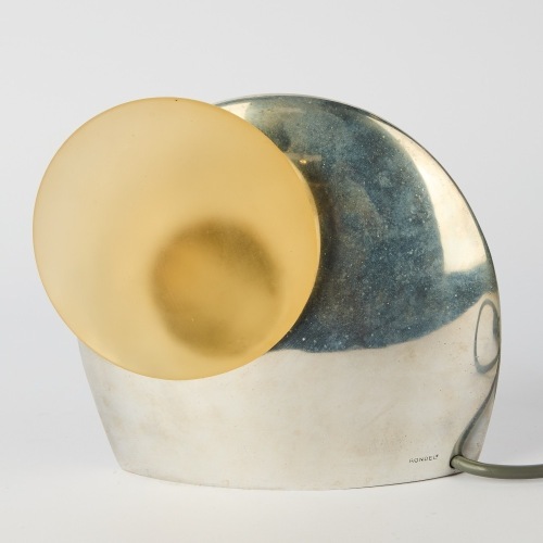 A Rare Stephane Rondel Aluminium and Glass 'Planet' Lamp