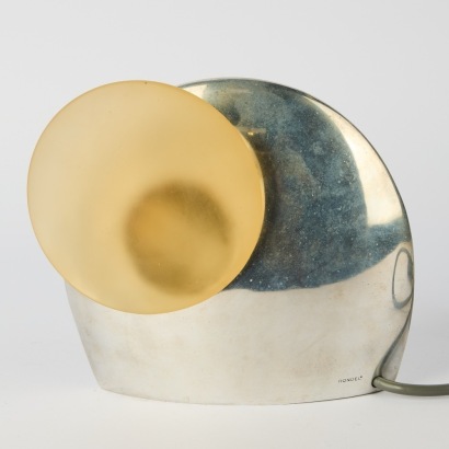 A Rare Stephane Rondel Aluminium and Glass 'Planet' Lamp