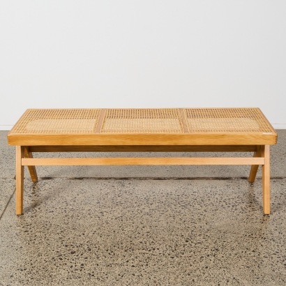 A Rattan Bed End Bench