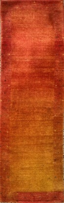 A Vintage Terracotta Wool Abrash Gabbeh Runner