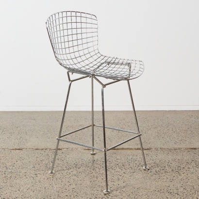 A Bertoia Style Wire Bar Stool