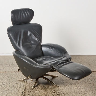 A Dodo Leather Arm Chair by Toshiyuki Kita for Cassina
