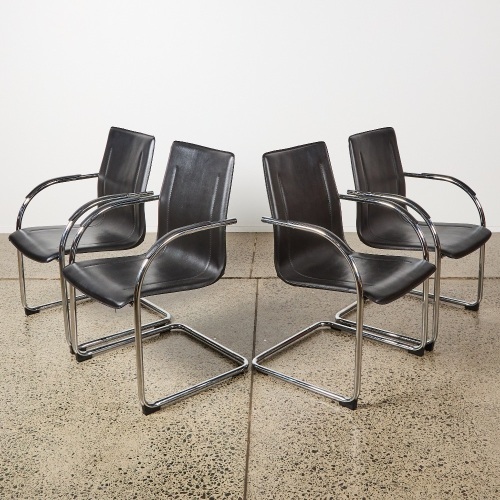 A Set of Four Mart Stam Style Cantilever Dining Chairs