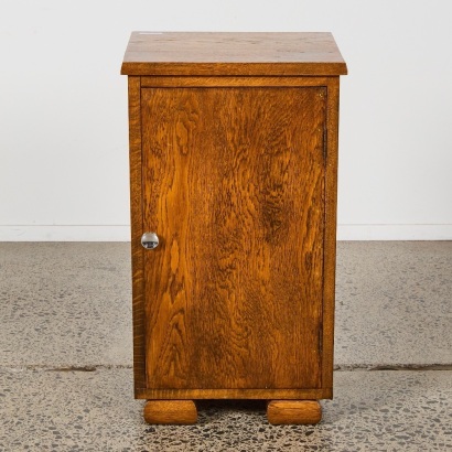 An Art Deco Oak Bedside Cabinet