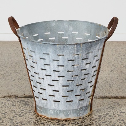 A Galvanised Olive Bucket