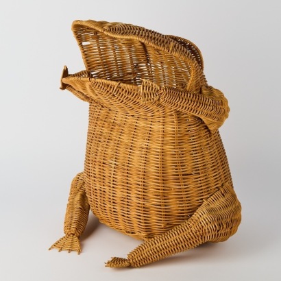 A Vintage Wicker Frog Attributed to Olivier Cajan France