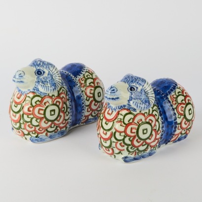 A Pair of Ceramic Rams