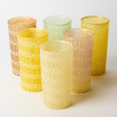 A Set of Six Spaghetti String Tumblers