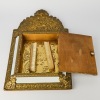 An Antique Rococo Brass Mirror Cabinet - 2