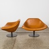 A Pair of Italian Leather Swivel Arm Chairs - 2