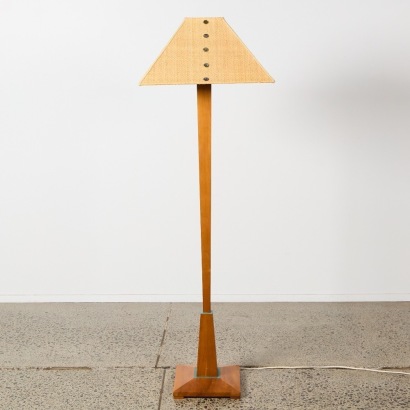 A Tall Rimu Floor Lamp with a Shade