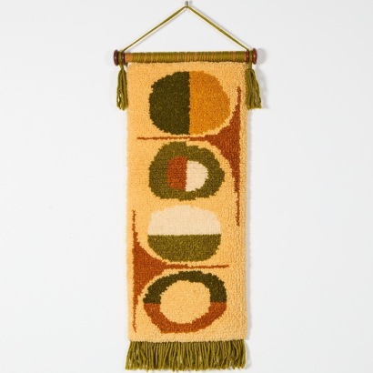 A Retro 60&rsquo;s Tufted Hanging Tapestry