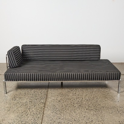 A Staxs Auckland New Zealand Made Chrome Black & White Stripe Daybed