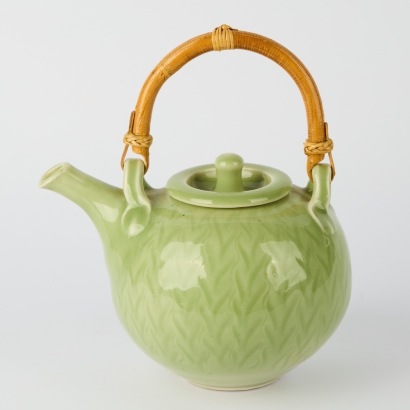 A Greg Barron Celadon Glaze Teapot