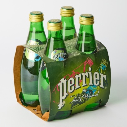 A Four Pack of Andy Warhol Limited Edition Perrier Bottles