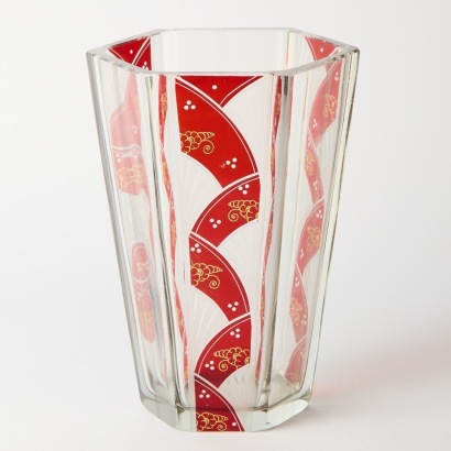 An Art Deco Bohemian Glass Vase by Karl Palda