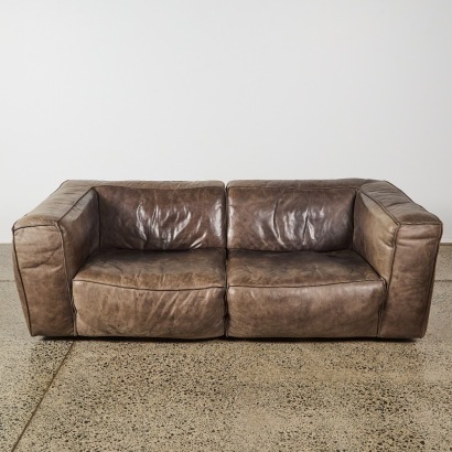 A York Leather Sofa