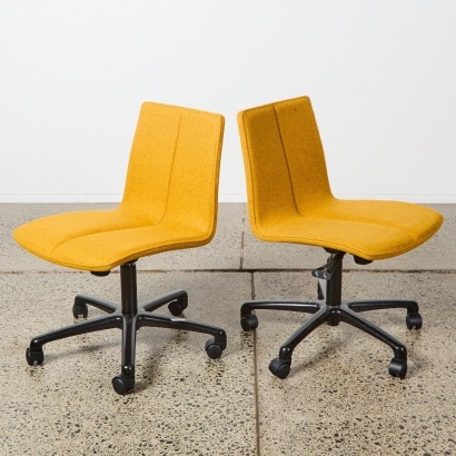 A Pair of Wool Upholstered Desk Chairs