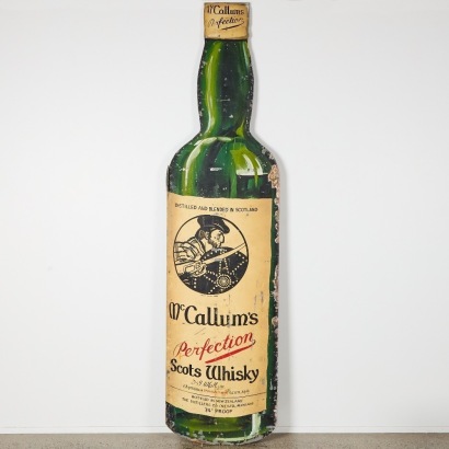 A Large Hand Painted Whiskey Bottle Sign